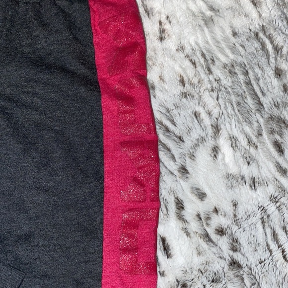 XoXo Girls Charcoal Gray & Hot Pink Glitter Joggers Sweatpants - Picture 4 of 7